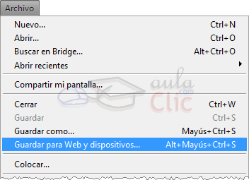 Guardar para web en Archivo