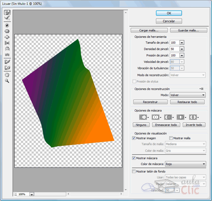 Cuadro de diálogo del filtro Licuar