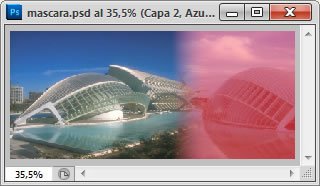 Ejemplo de máscara de capa visible