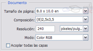 Opciones de Documento en Conjunto de imágenes