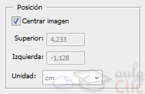 Opciones de Posición en Vista previa