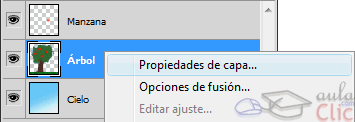 Menú contextual: Propiedades de capa