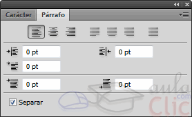 Ventanas de opciones de párrafo