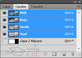 Activando la visibilidad de la máscara de capa